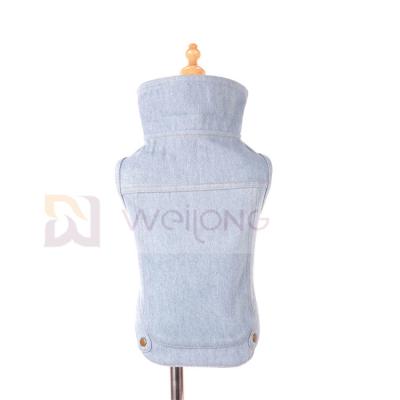Spring Summer Pet Coat Blue Vintage Washed Pet Denim Jacket For Dog Cat