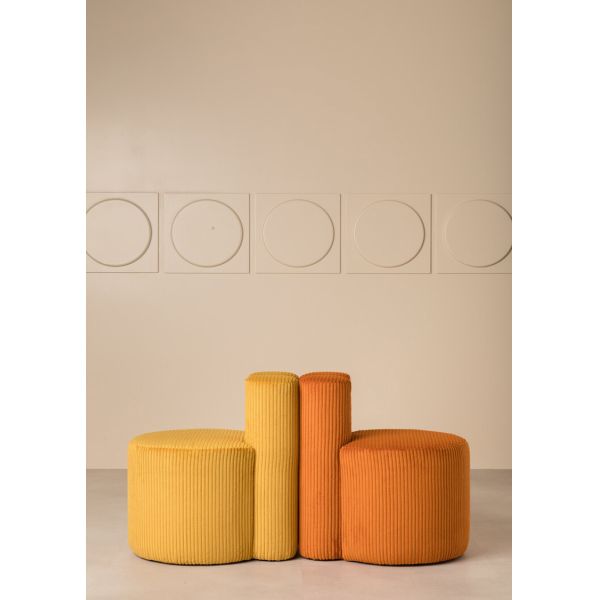 Fabric Leisure Chair orange Corduroy Shoe Changing Stool Lazy Sofa Chair