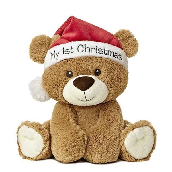Lovely Teddy Bear Xmas Gift Plush Toy Stuffed Animal My 1st Christmas Customize