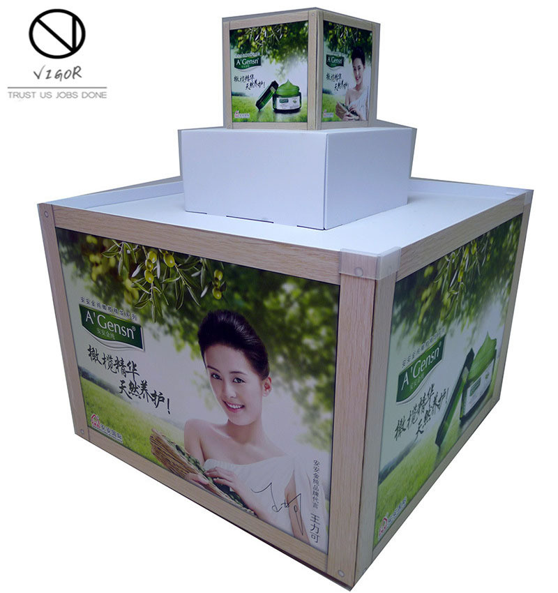 Retail Pop Display Racks Custom POS Round Drink Display Stand for Customized Shelves