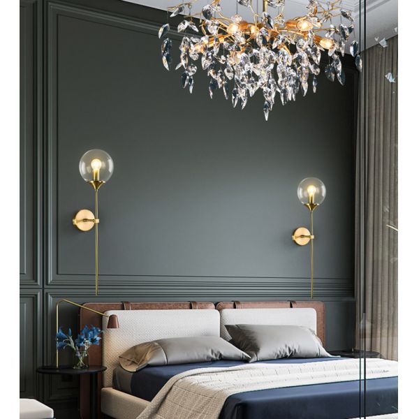 Rose Gold Color glass ball wall sconce for Corridor Living room Studio Bedroom ( WH-OR-07)