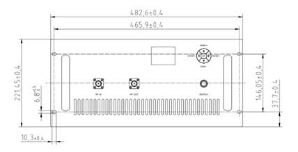 Amplificador de potência 2-6GHz 150W 52dB Amplificador de potência de banda ultra larga Rackmount com exibição de estado LCD