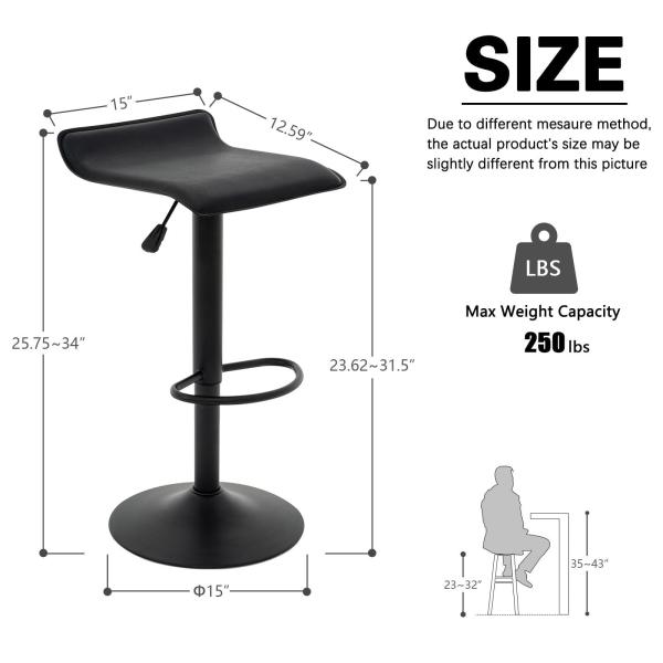 Couleur personnalisée ALINUNU Tabourets pivotants en cuir PU Chaise de bar pour salle à manger
