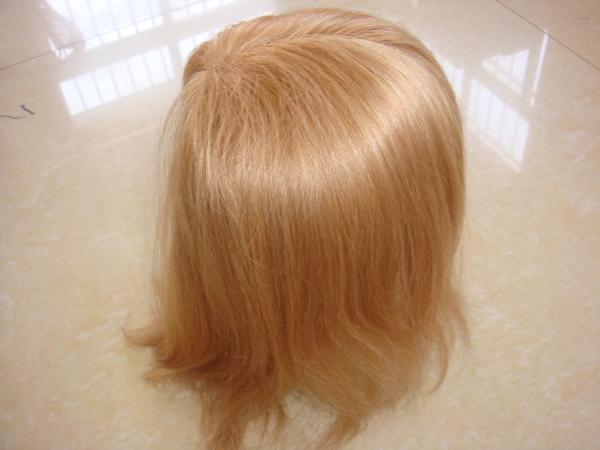 Personnalisé 100% Cheveux humains Droite Blonde Perruque dentelle avant