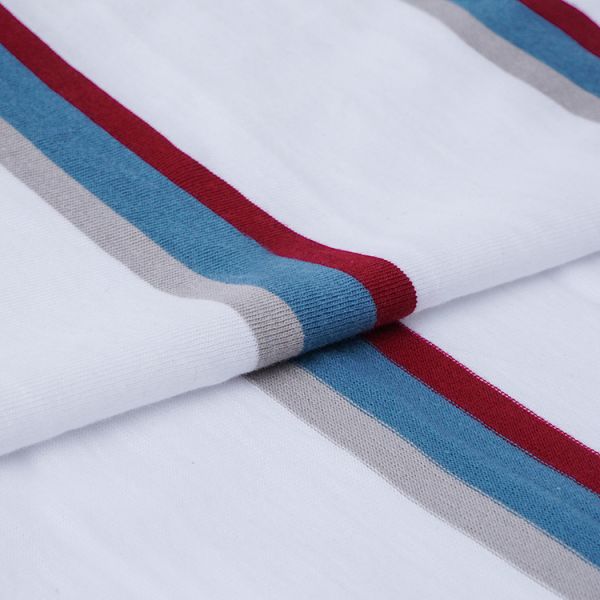 Fil rayé tricoté de double de tissu de coton pour de longs vêtements de douille