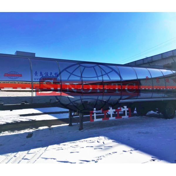 Insulated Steel Cooking Oil Tank Trailer , 55 000 Liter Tri Axle Tanker Trailer