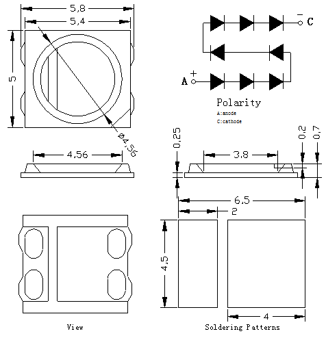 9V LED CHIP 5050 6000K-6500K 6W High Power SMD LED Chip