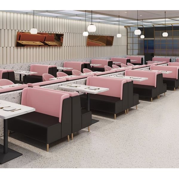 Wholesale Best Price Restaurant Furniture Coffee Shop Canteen Sofa Booth Light Luxury Velvet Leisure Sofa for Sale
