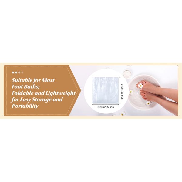 Disposable Foot Tub Liner Portable Bath Basin Bags Plastic Pedicure Spa Bags Thin Large Foot Bath Liners Disposable