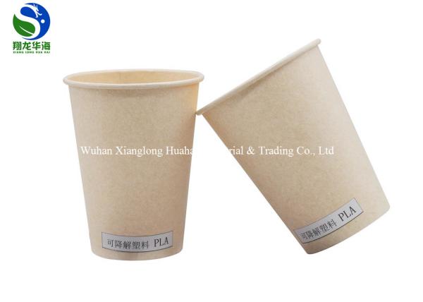 Compostable PLA Laminated Hot Paper Cup 10 Oz Natural Coffee Take Away Cup