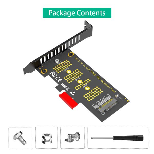 M.2 NVMe SSD to PCIe X1 Adapter Card with High Speed Data Transmission and PCIE 3.0 X4 Support for 2230-2280 Size SSDs