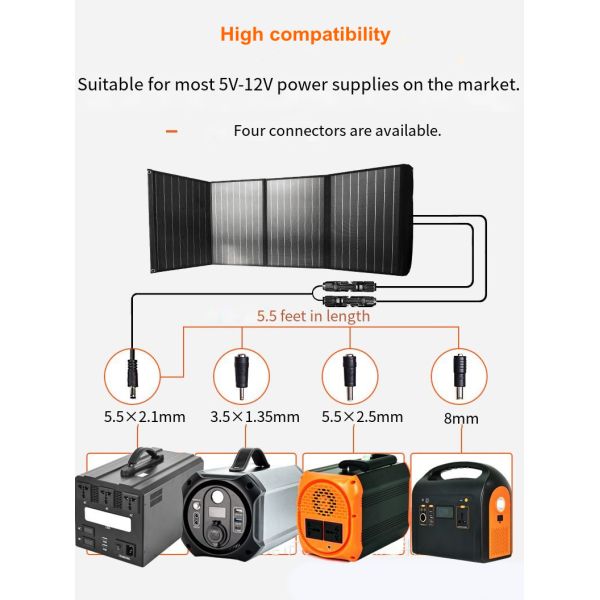 генератор портативное 18v 24v 60W 80W 100W 120W складной солнечный приведенный в действие