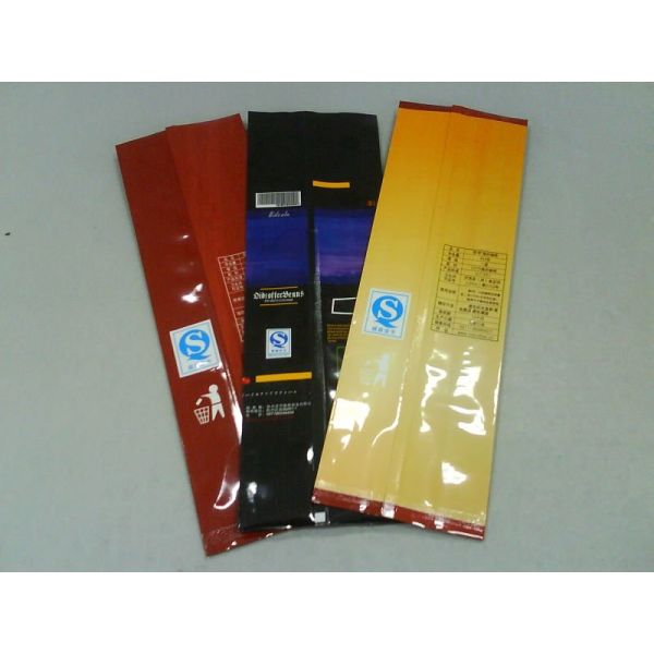 Plastic Stand Up Three Side Seal Bag , Coffee Aluminum Pouch Packaging