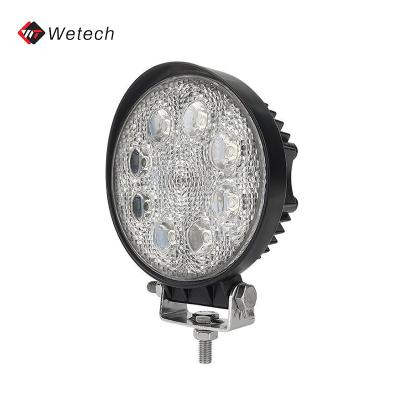 Round LED Work Light Waterproof LED Auxiliary Light 24W With Diecast Aluminum Housing