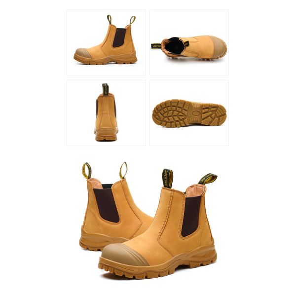 Steel Toe Safety Boots with Kevlar Midsole and Slip-Resistant PU Sole for Industrial Work