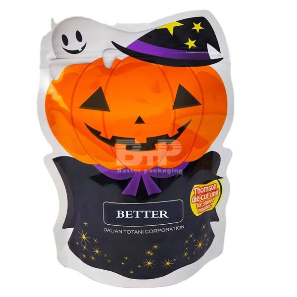 BPA Free Shaped Pouch Special Shaped Bag Baby Food Pumpkin Aluminum Foil Portable Packaging Mylar Die Cut Stand up Bag