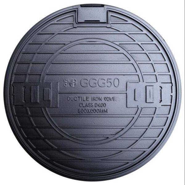 GGG50 Ductile Iron Round Manhole Cover D400 500X600mm with 40 Tons Loading Capacity