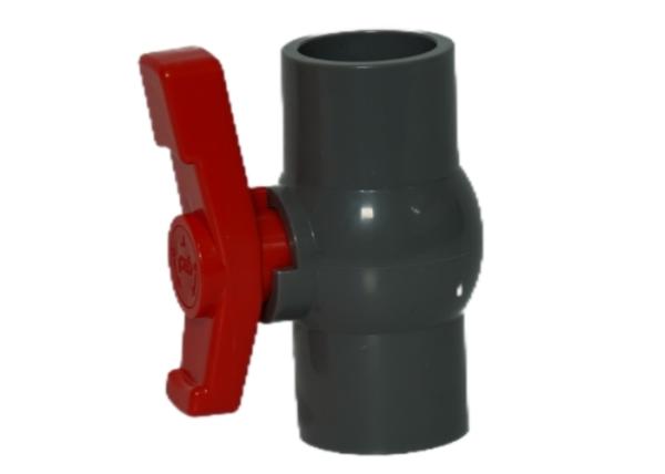 Grey UPVC PVC Simple Ball Valve Upvc Compact Ball Valves Plastic PVC Ball Valve for Water Treatment Single Union Ball Valve