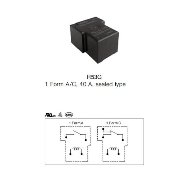 1 держатель PCB реле C SPDT 12VDC 30 Amp формы загерметизировал R53G-112DF-1-S