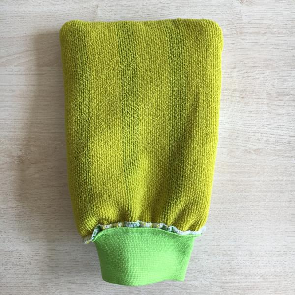 House keeping  washing absorb mitt 100% polyester microfiber mitt gloves