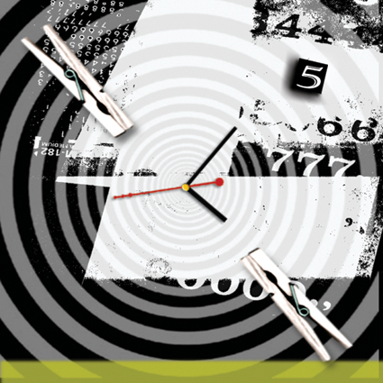 Novelty MDF Decorative Wall Painting Clock B0804