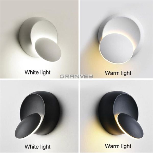 Nordic Moon Eclipse Rotation Wall Hanging Lamps 3D Bedroom Living Room Led Sconce
