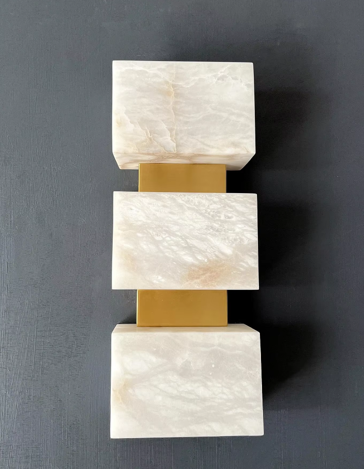 Lámpara de mármol moderno estudio de lujo LED Sala de estar moderna escalera del pasillo Cuarto de dormir cabezal lámpara de pared de mármol