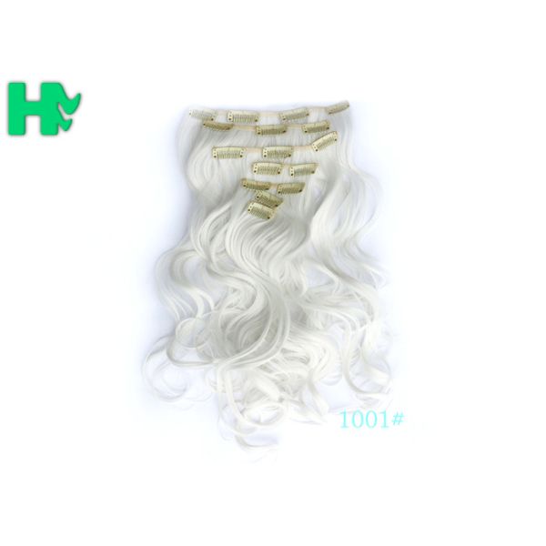 Blonde 16 Inches Synthetic Clip In Hair Extensions High Temperature Fiber