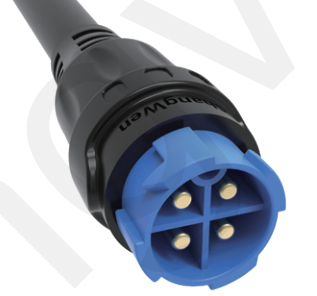 Сплав 4pin M19 соединитель сверхусплавленный синий нейлон PA66 алюминиевая сплав оболочка