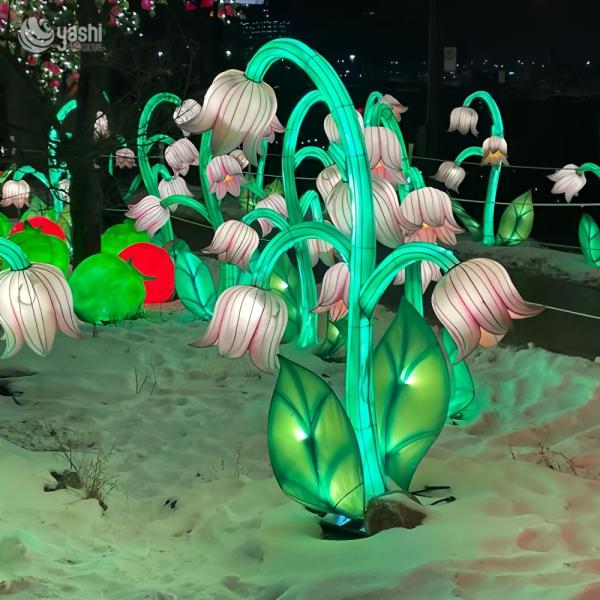 Lifelike Floral Zigong Lantern Detachable Colorful For Outdoor Garden Decor