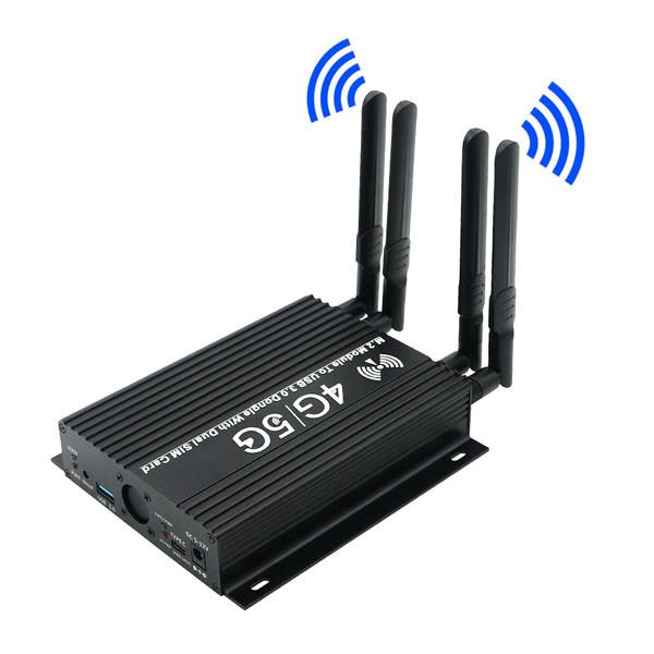 Black NGFF To USB Adapter With Cooler Fan Dual SIM Card Slot Auxiliary Power