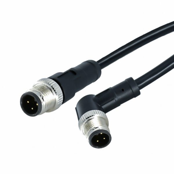 Rigoal M12 Waterproof Overmolded Cable Connectors 180 / 90 Degree Outdoor
