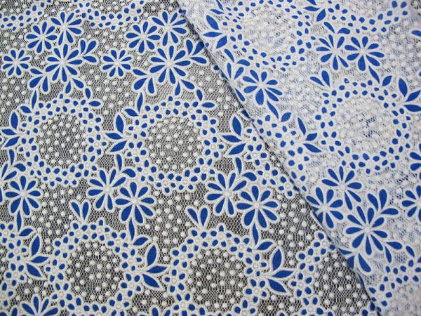 Cotton Circle Colored Polyester Burnout Allover Flower Lace Fabric for Kid Clothes