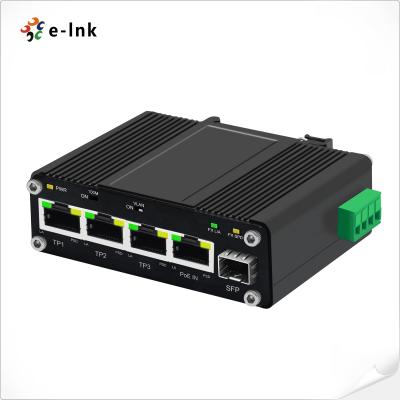 Mini Industrial 3-Port 10/100/1000T + 1-Port 100/1000X SFP PD Switch with PoE Splitter Function