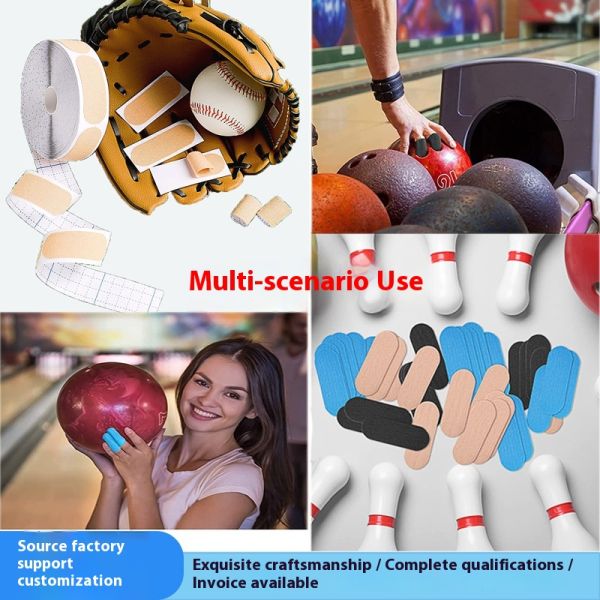 Custom Elastic Fabric Sports Finger Guard Single Sided Adhesive Bowling Thumb Tape with Special Finger Hole Sticker Manufacturer