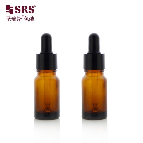 D001-50ml Coating Blue Translucent Glass Essential Oil Bottle With Glossy Black Dropper Multiple Capacity For Aromatherapy Products