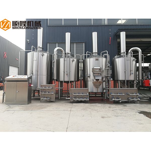 PLC Control Beer Production Line Auto 1500KL Steam Heating Stainless Steel Material