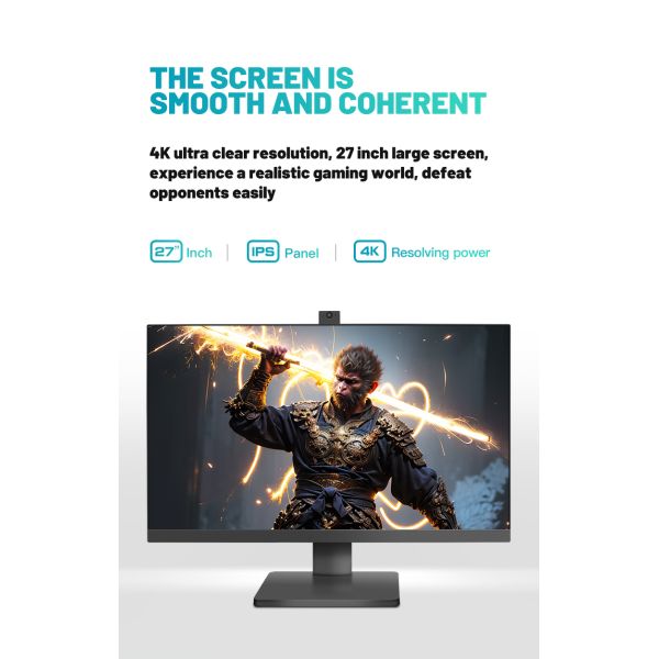 Resolución 4K 27 pulgadas LED PC de juegos Monitor de altura ajustable Bracket 165Hz tasa de actualización