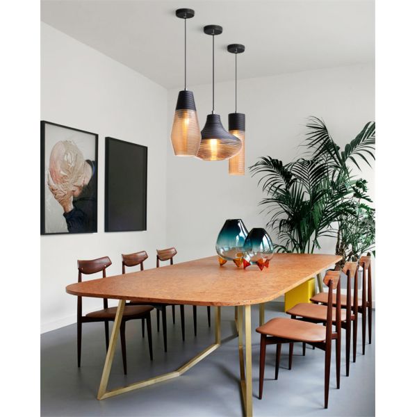Nordic Vintage LED Pendant Lights Glass Art Living Room Bedroom HangLamp Loft Industrial lamp(WH-GP-105)