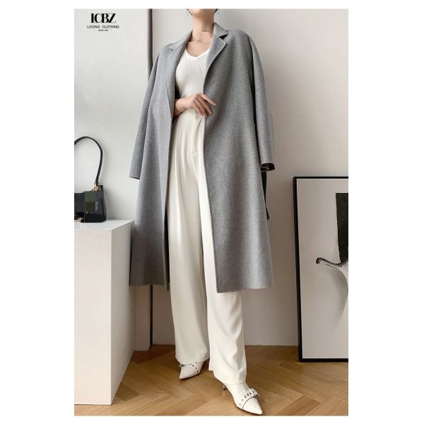 Плюс размер осенний зимний шерсть шерстяный длинный кардиган куртка женская куртка женский пальто