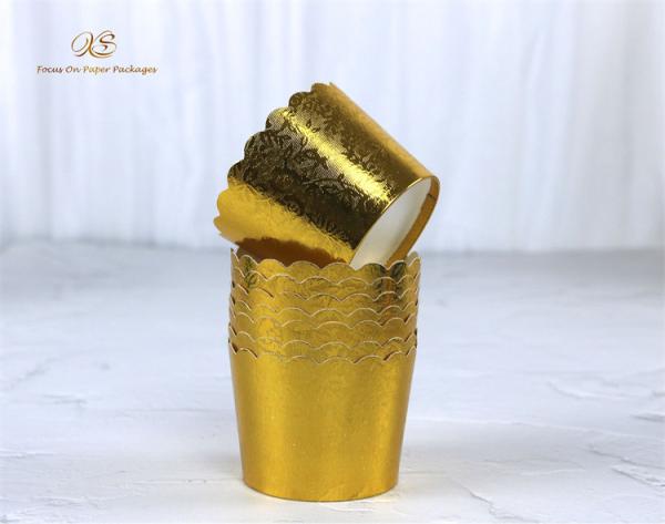 Food Grade Sustainable Aluminum Foil Cupcake Baking Cups , Sustainable Paper Muffin Liners