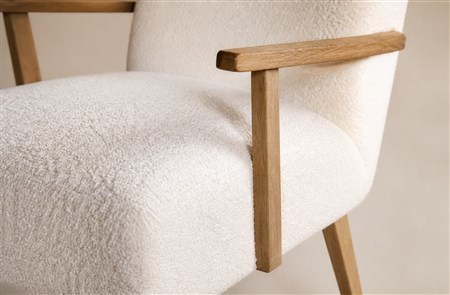 Modern Boucle Upholstered Wood Armchair  CYC-035