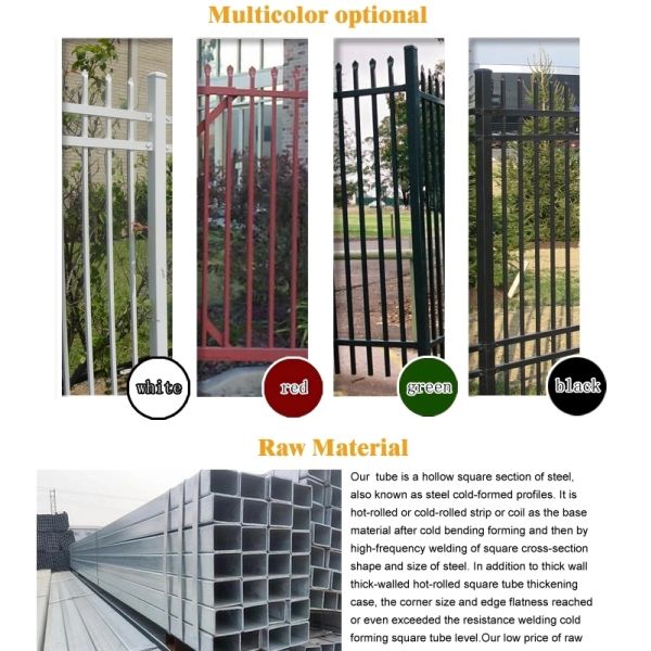 Powder Coated  Steel Trellis Fence , Garden Palisade Fencing For Decoration