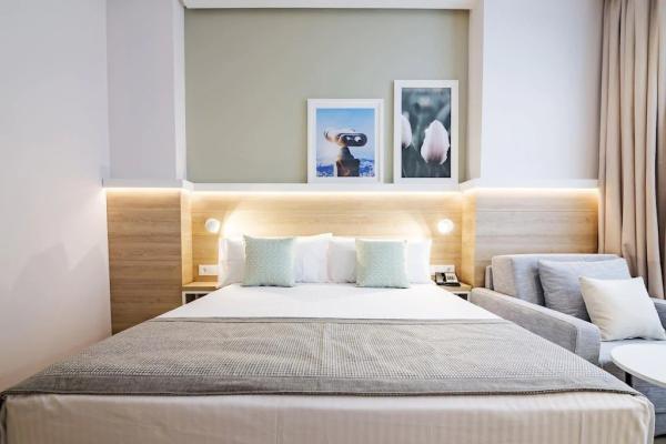 Morocco hotel inn bedroom furniture set from china manufactuer by Laminate headboard bed with side table and Living room