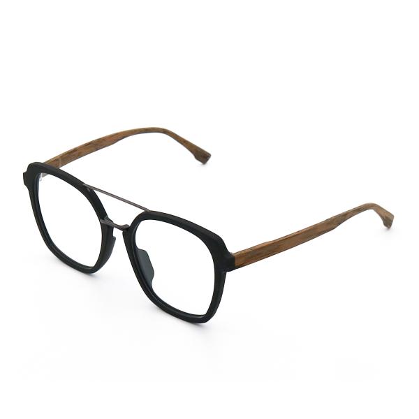 Novos óculos de moda de grãos de madeira Unisexo Full Rim Óculos de acetato Marco MR 6107