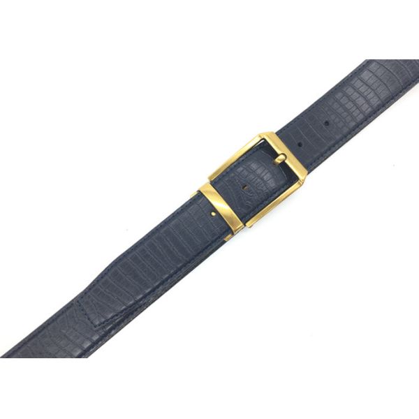Mens Small Croco Embossing Leather Dress Belt With O.E.B Clip Buckle 1-3/8 Inches Wide Strap