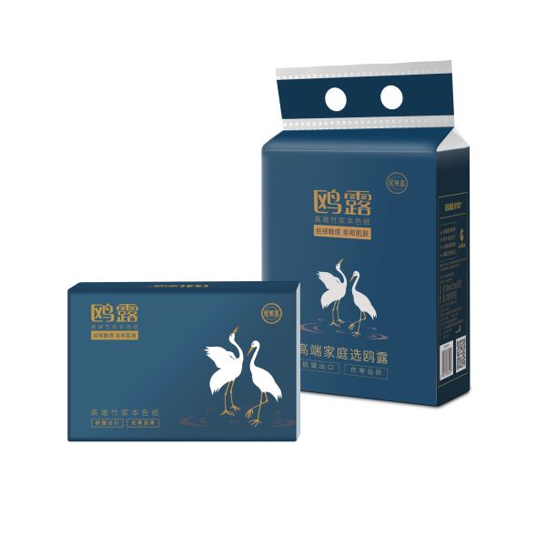 Hot sale Chinese nature colour unbleached 2 ply bamboo paper soft packed facial tissue