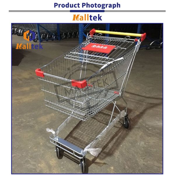 Цинковый 210L из нержавеющей стали тележка для покупок 4 колеса складной тип