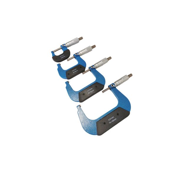 標準 0-100mm 外部マイクロメーターセット カービッド測定面が精度を提供します