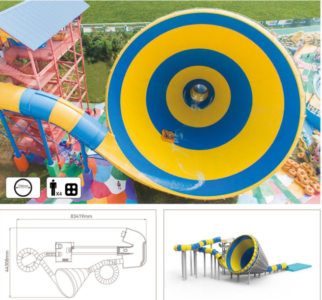 Large Scale Thrill Water Rides Commercial Aqua Fun Slide Water Park Custom Design